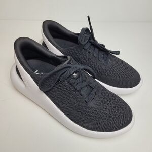 KIZIK ROAMER BLACK WHITE HANDS FREE KNIT LACE UP SNEAKERS WOMENS 6/MENS 4.5